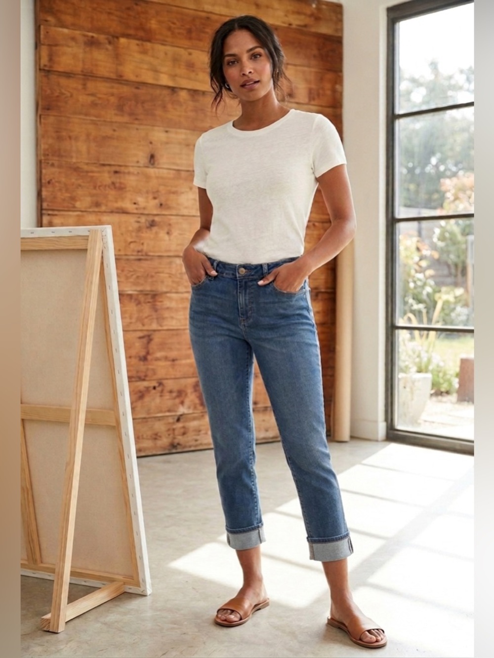 Jones NY Essex mid rise  
jeans.Cotton/spandex great 
cond. sz 6